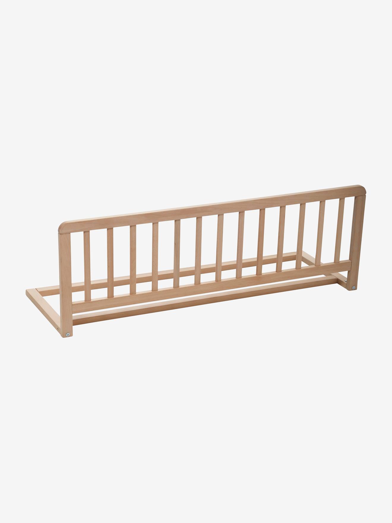 Grade de cama de madeira lisa bege claro