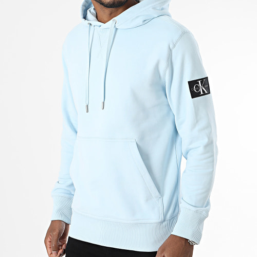 Sweat Capuche Badge 3430 Bleu Clair