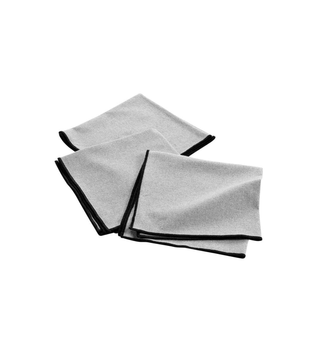 Lot de 3 Serviettes de Table Mistraline 40x40cm Gris Chiné