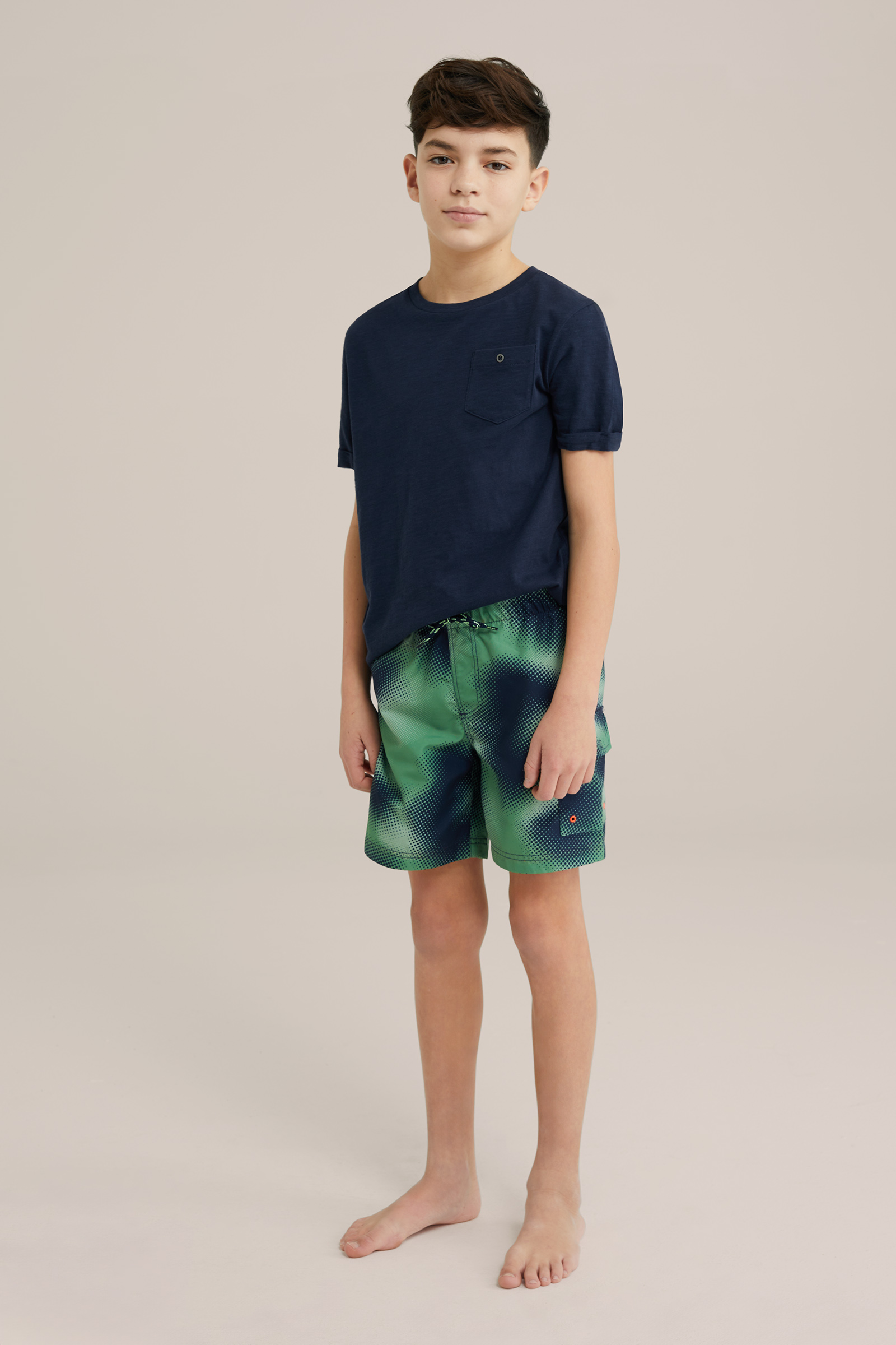 Jongens zwemshort met dessin WE Fashion Donkergroen