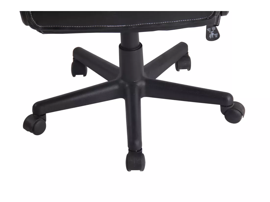 Chaise de bureau - Similicuir & Chrome - Noir / Orange - Elbing