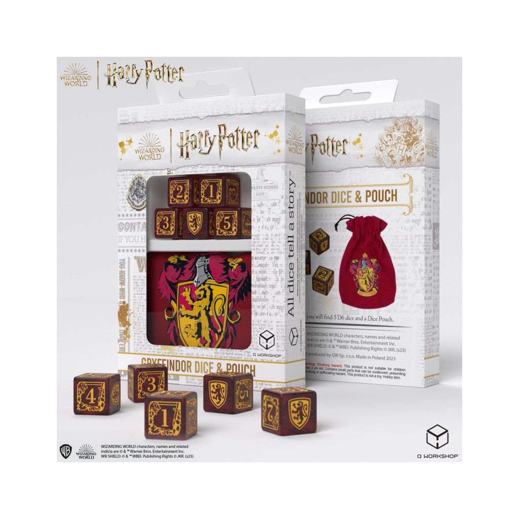 Set de dés Harry Potter - Gryffondor Dés + Bourse