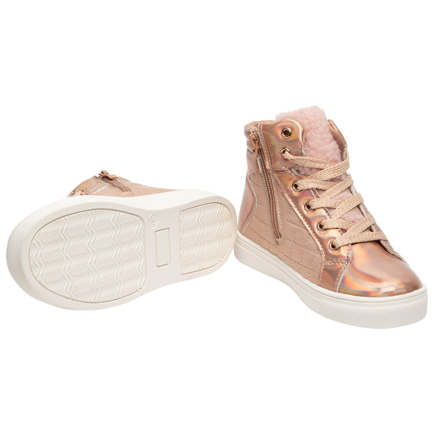 Bottillons iridescents à lacets et zip pour fille