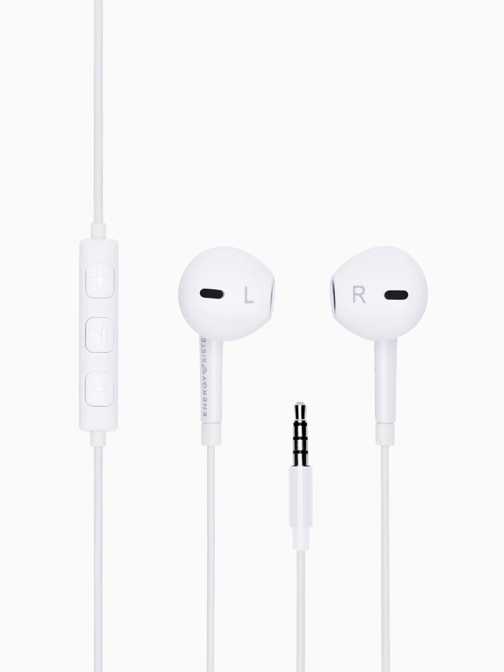 Fones de ouvido com microfone e controle de reprodução - Branco
