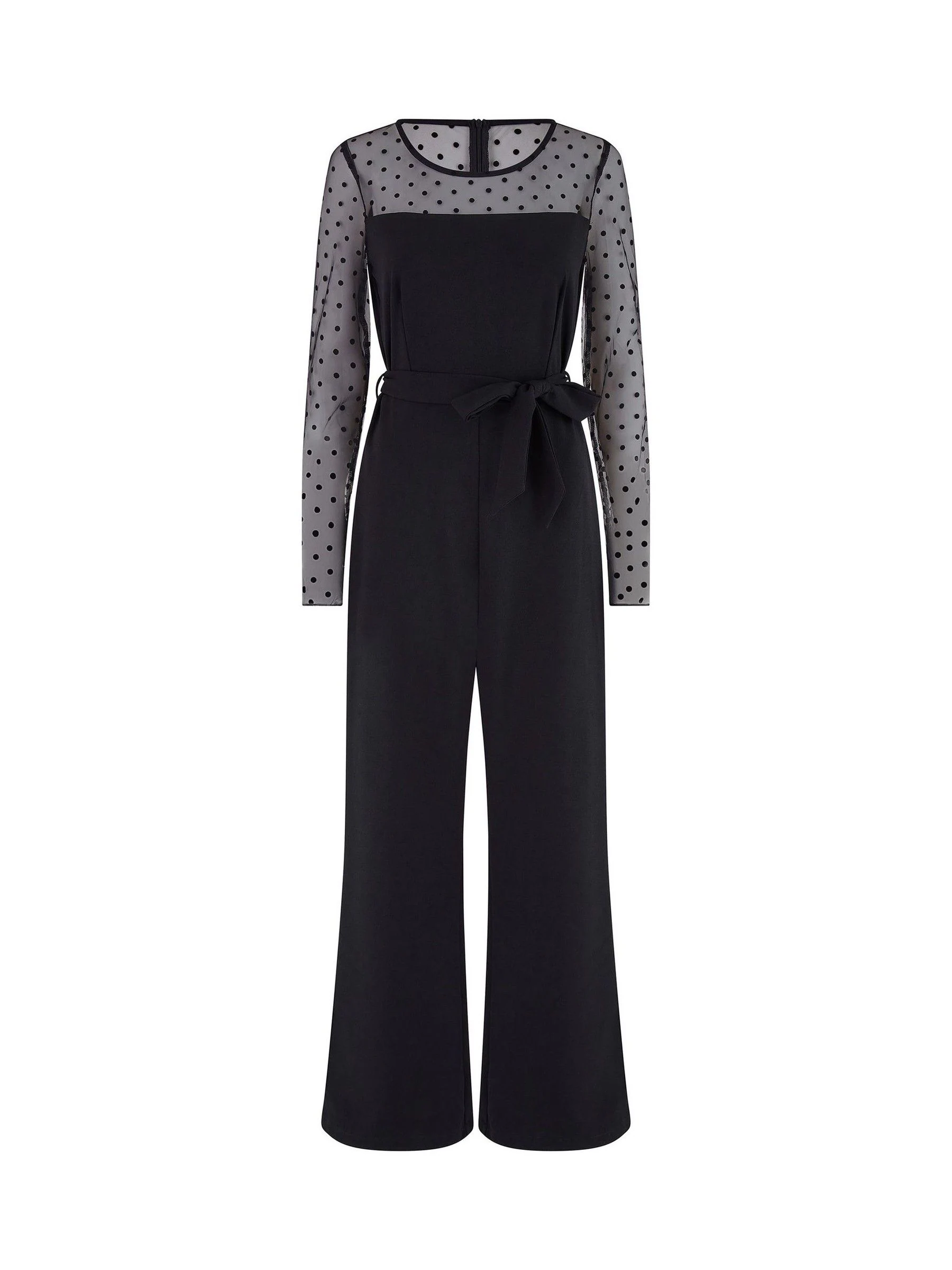 Yumi jumpsuit met stippen van stretch gaas