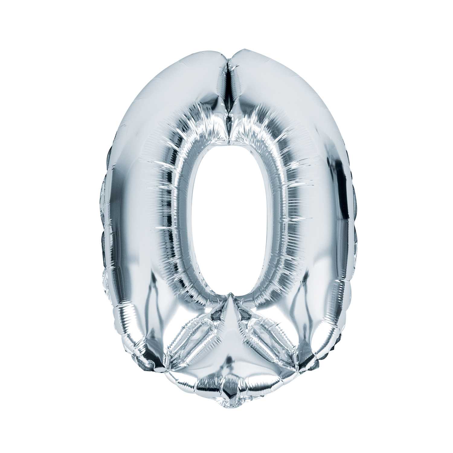 O'Canny XL Folienballon Zahl 0 silber Höhe 78 cm