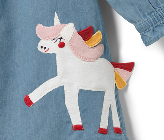 Kinder-Chambray-Kleid