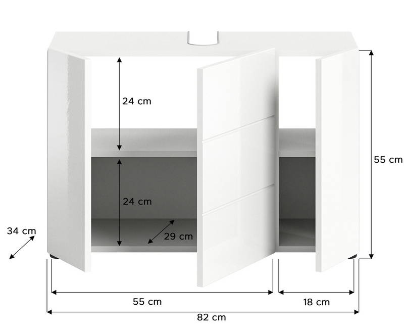 MID.YOU Waschbeckenunterschrank VIRA