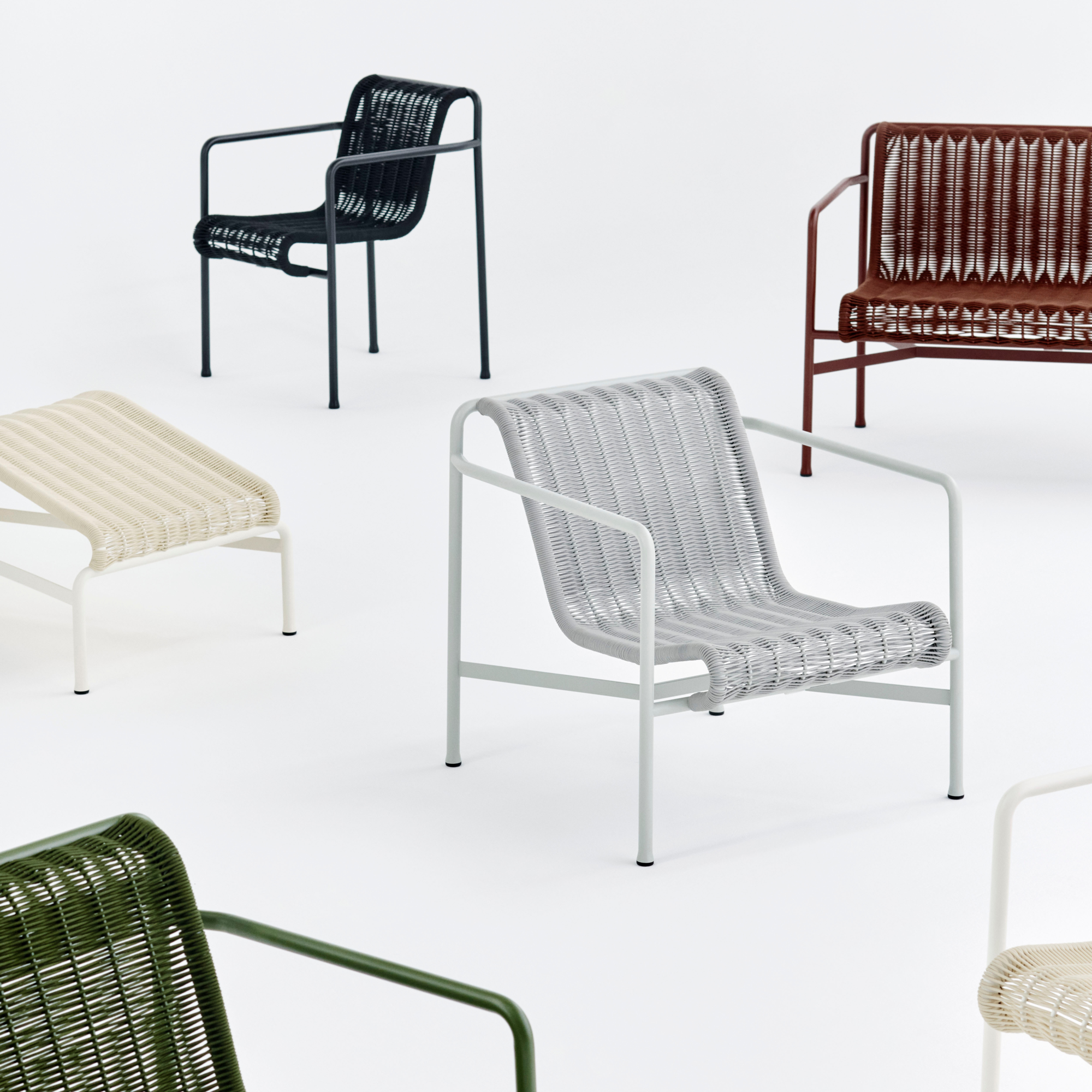 Loungestoel Palissade Cord laag grijs