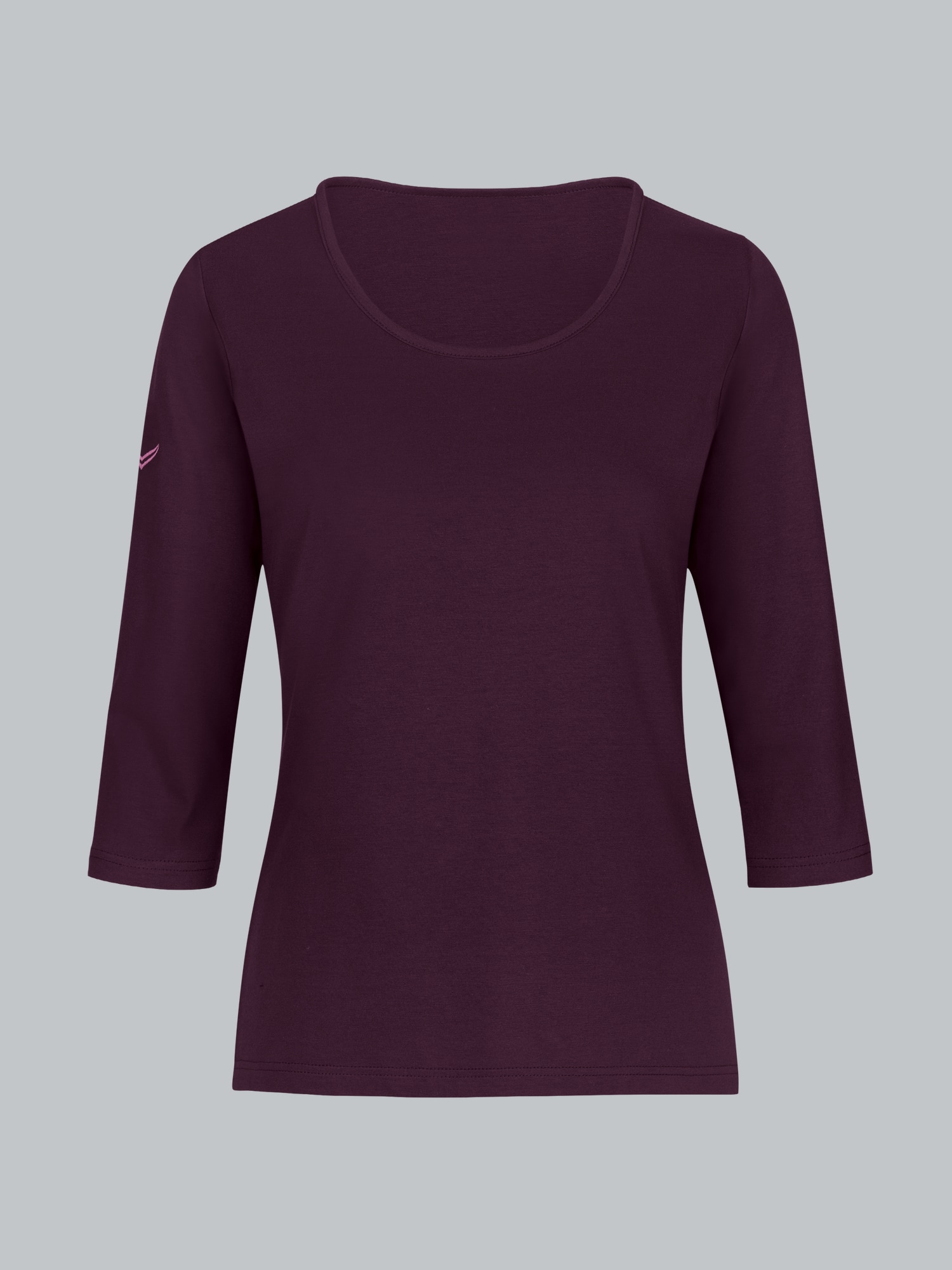 3/4 Arm Shirt aus Biobaumwolle Aubergine-C2C