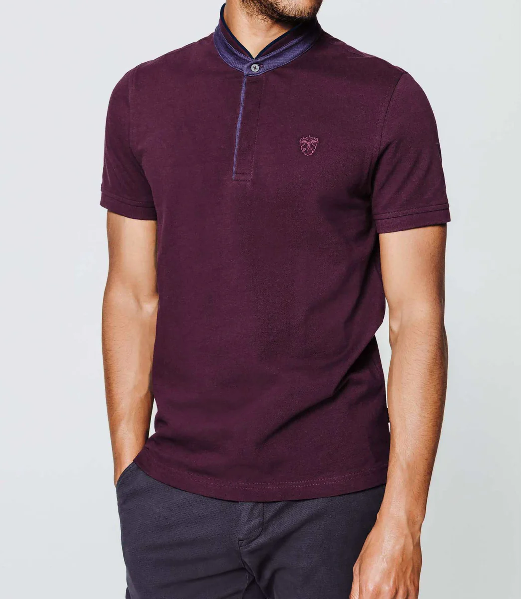 Polo coton piqué aubergine
