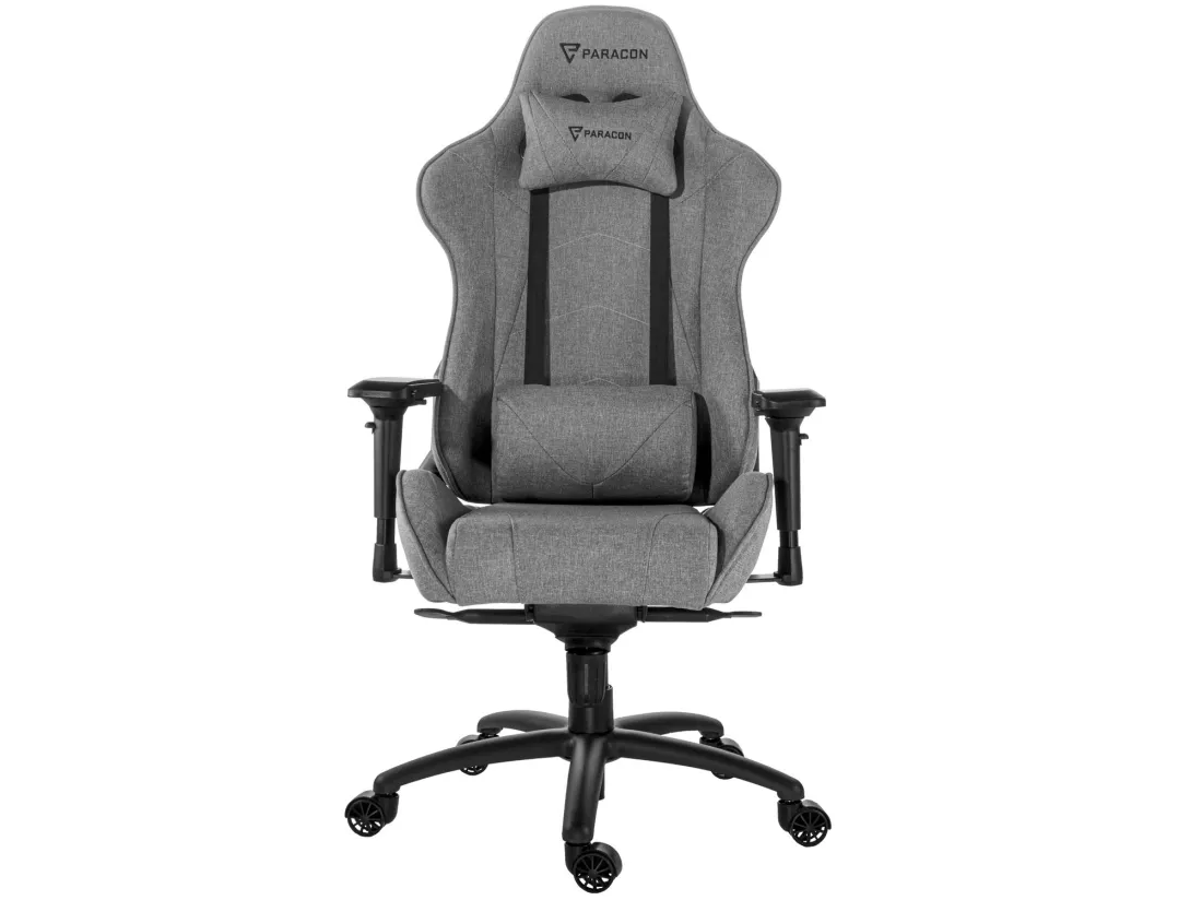 Paracon Knight Pro Fauteuil de gamer avec oreiller cervical et soutien lombaire, gris.