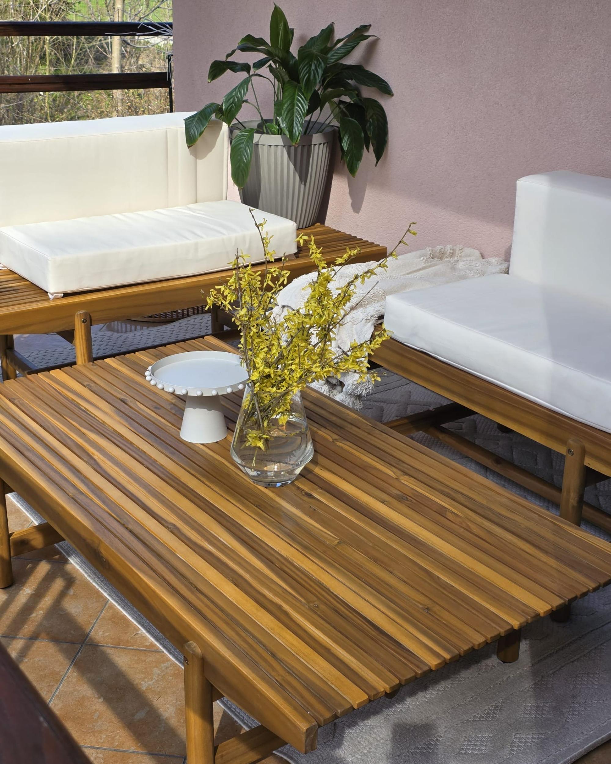 Tuin salontafel GIAVENO 145 cm 79 cm Acaciahout Bruin