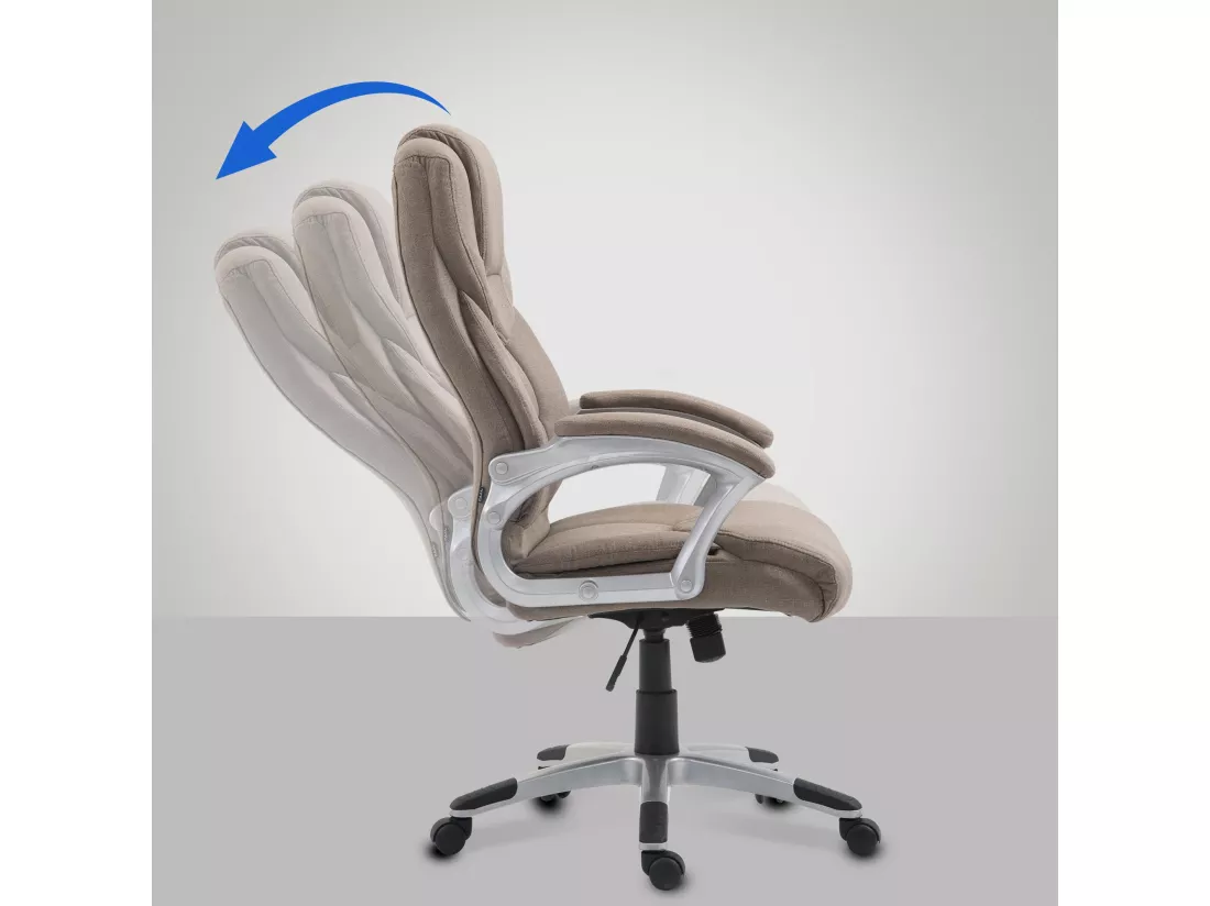 Chaise de bureau - Tissu & Plastique - Taupe - Texas V2