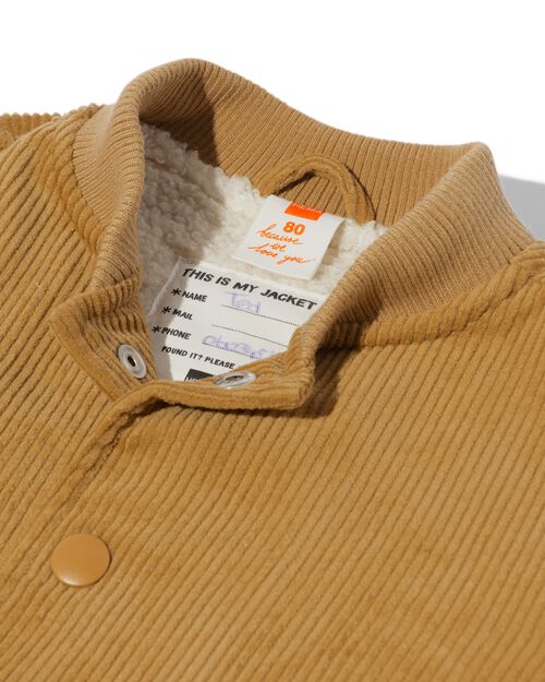 veste de baseball en velours côtelé marron clair