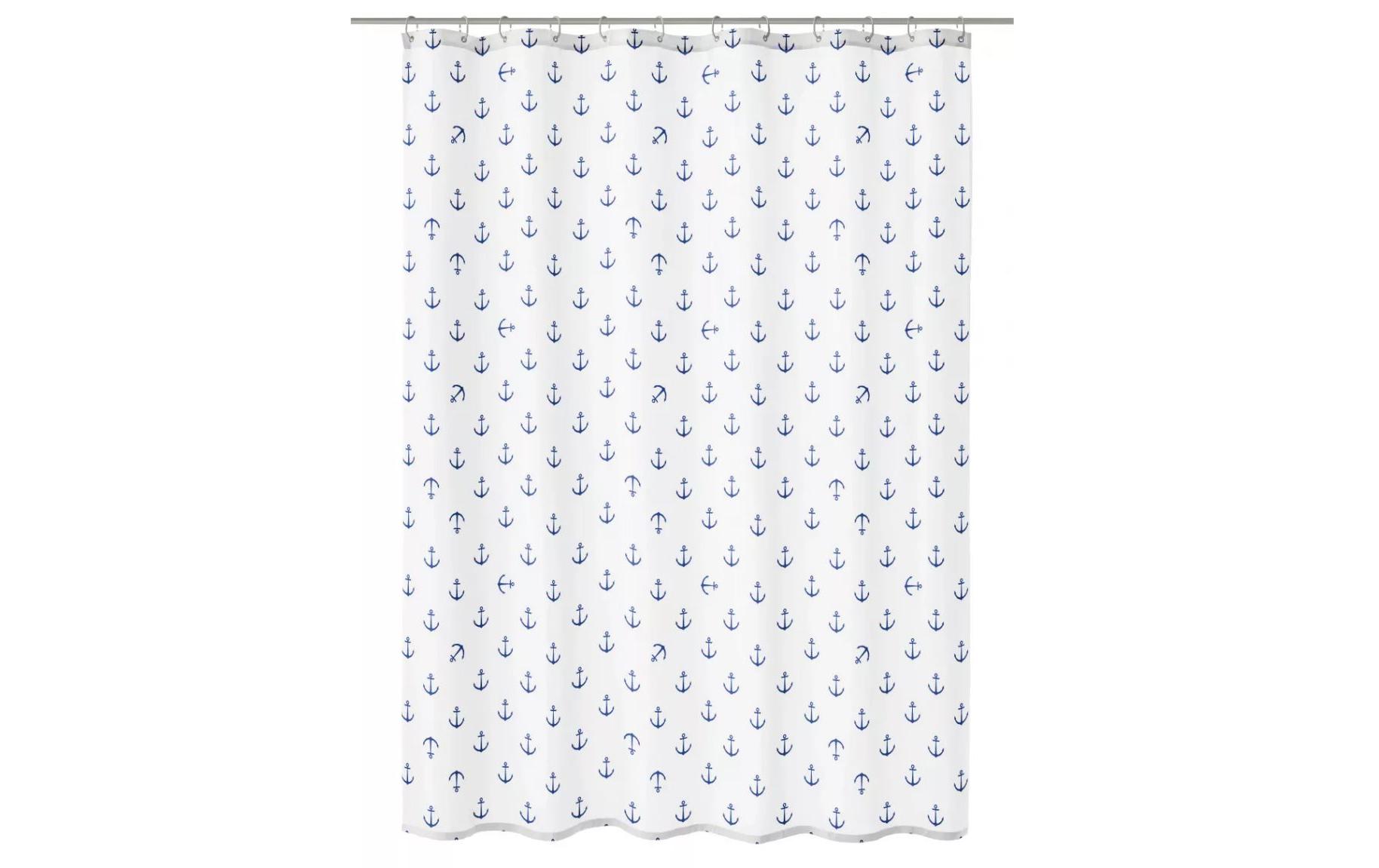Duschvorhang Anchor 180 x 200 cm, Dunkelblau/WeissDuschvorhang aus Polyester