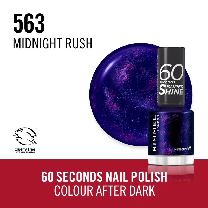 RIMMEL 60 Seconds Nail Polish 8 ml - 563 Midnight Rush