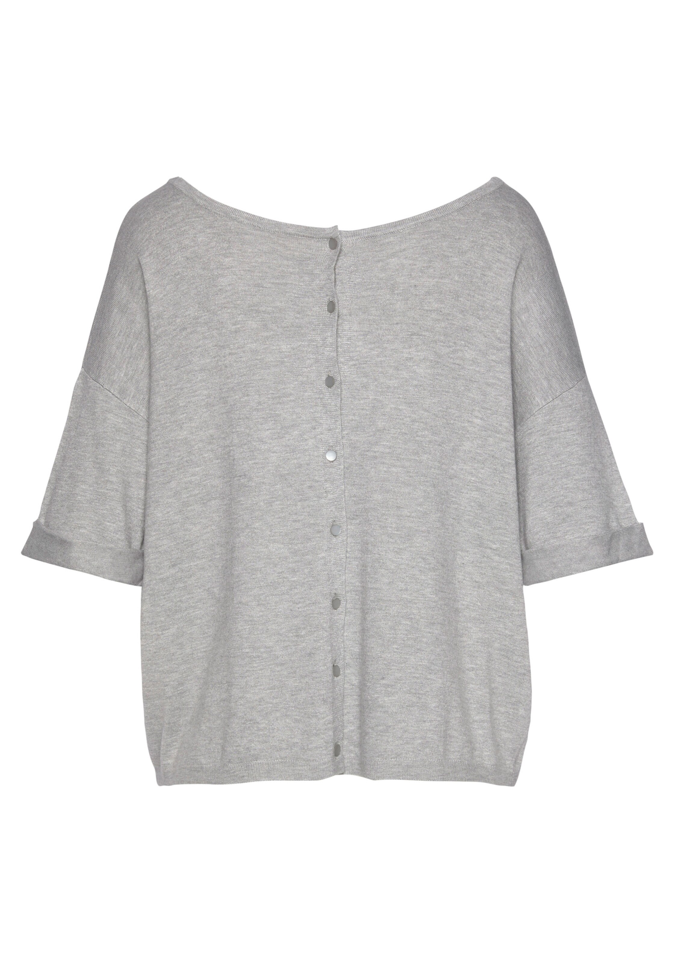 Vivance Kurzarmpullover in grau-meliert