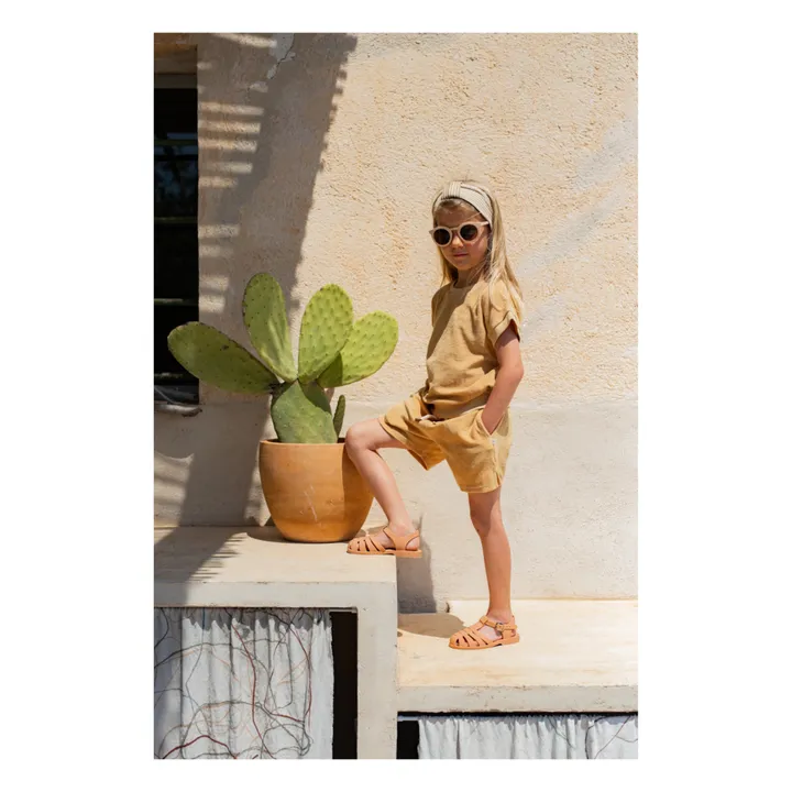 1+ in the family T-shirt Bianca Eponge | Jaune moutarde