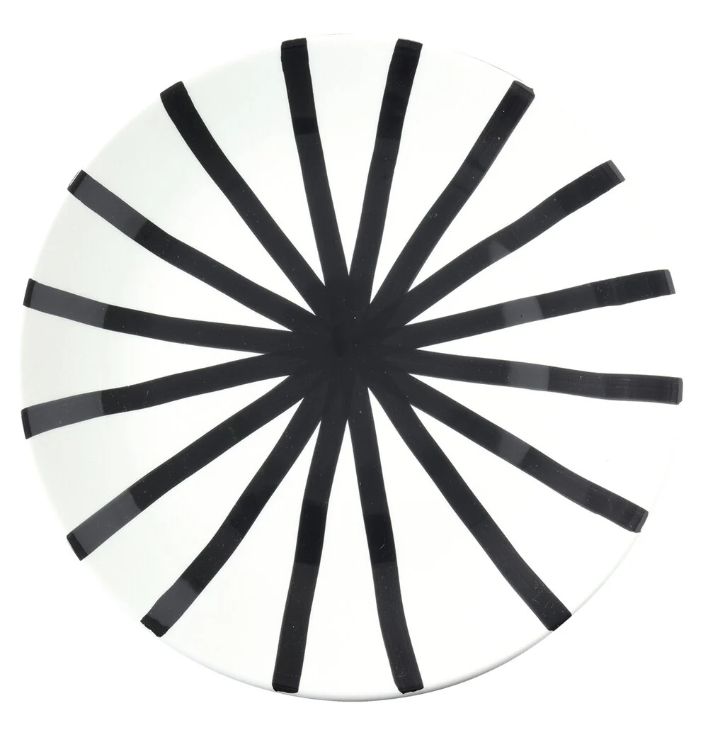 Easy Life  Håndmalet keramik middagstallerken, Nero Ruota - Ø27 cm
