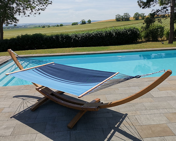 Hamac Kouple Jobek L. 350 cm x l. 140 cm bleu