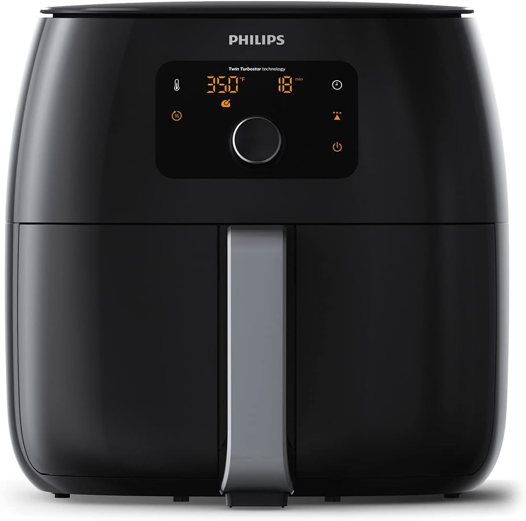 Fritadeira sem óleo Philips Premium XXL com tecnologia de remoção de gordura, 1,36 kg/7 qt, preta, HD9650/96