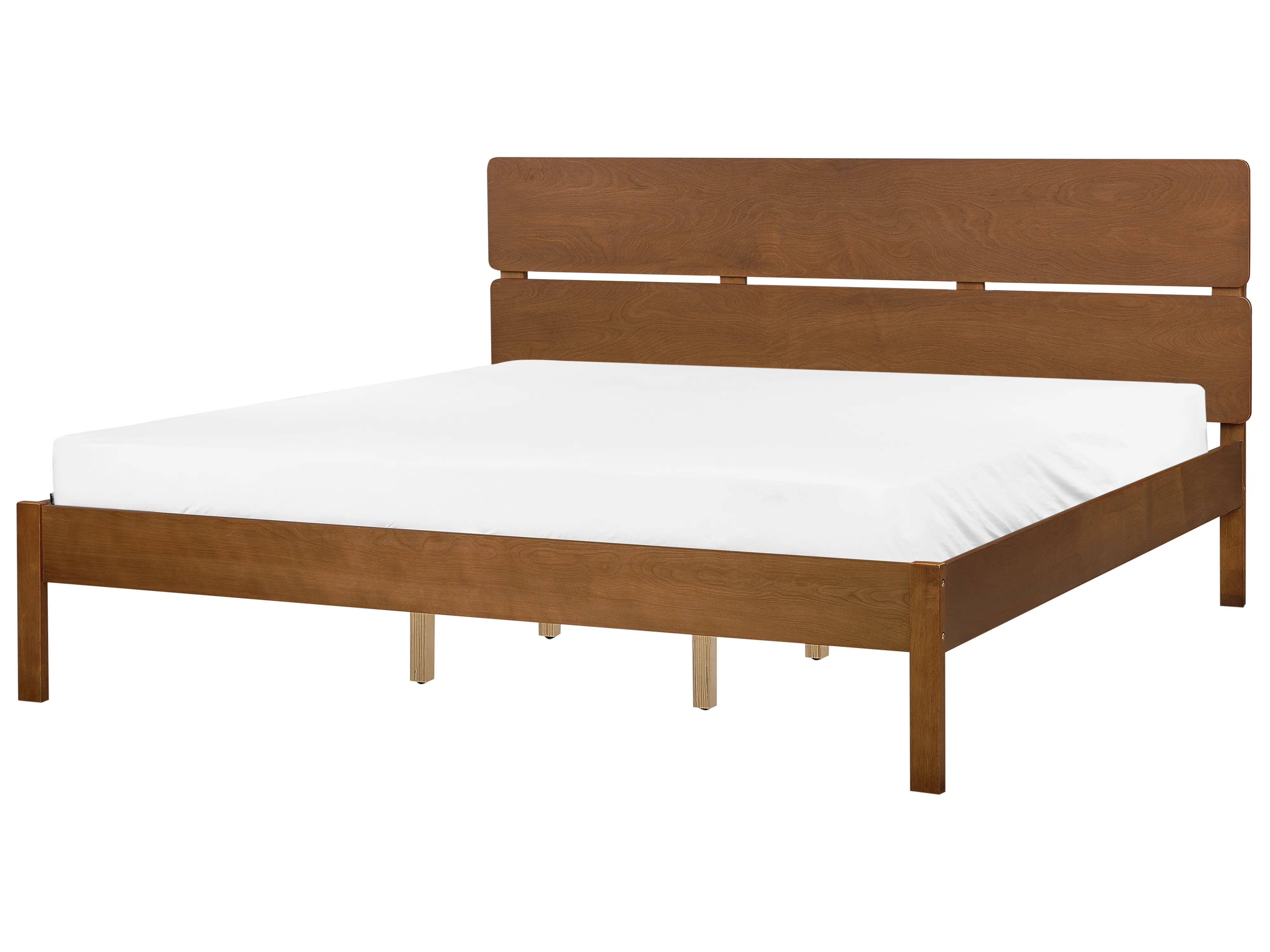 Bed met LED-verlichting Hout BOISSET 180 x 200 cm Donkerbruin