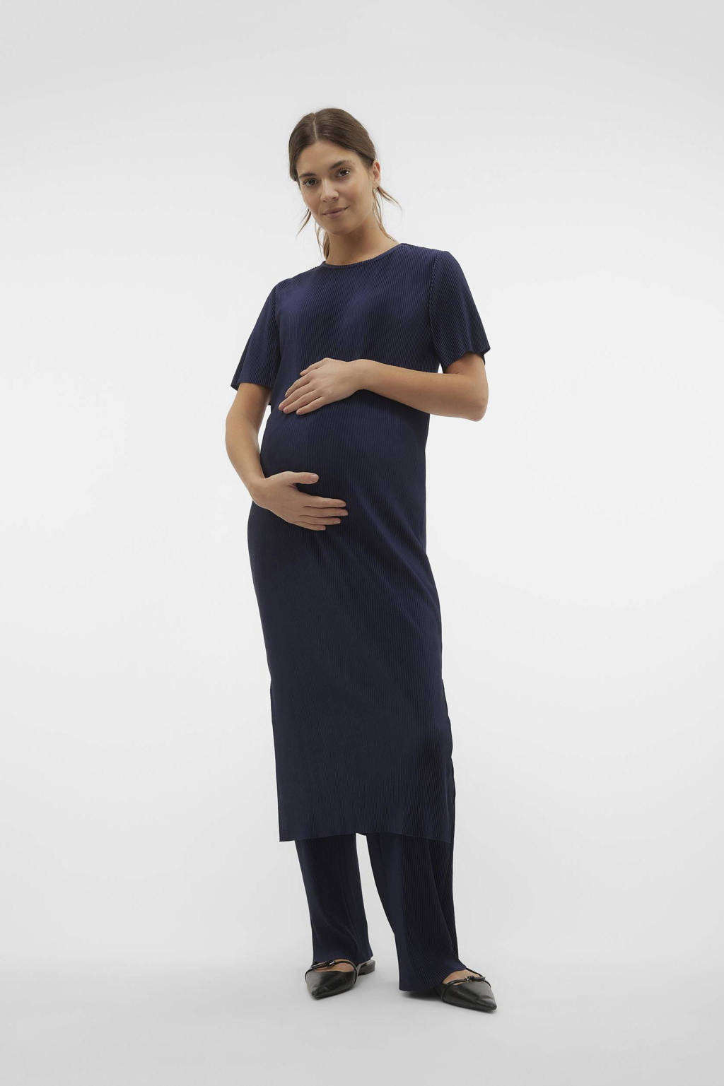 MAMALICIOUS loose fit broek marineblauw