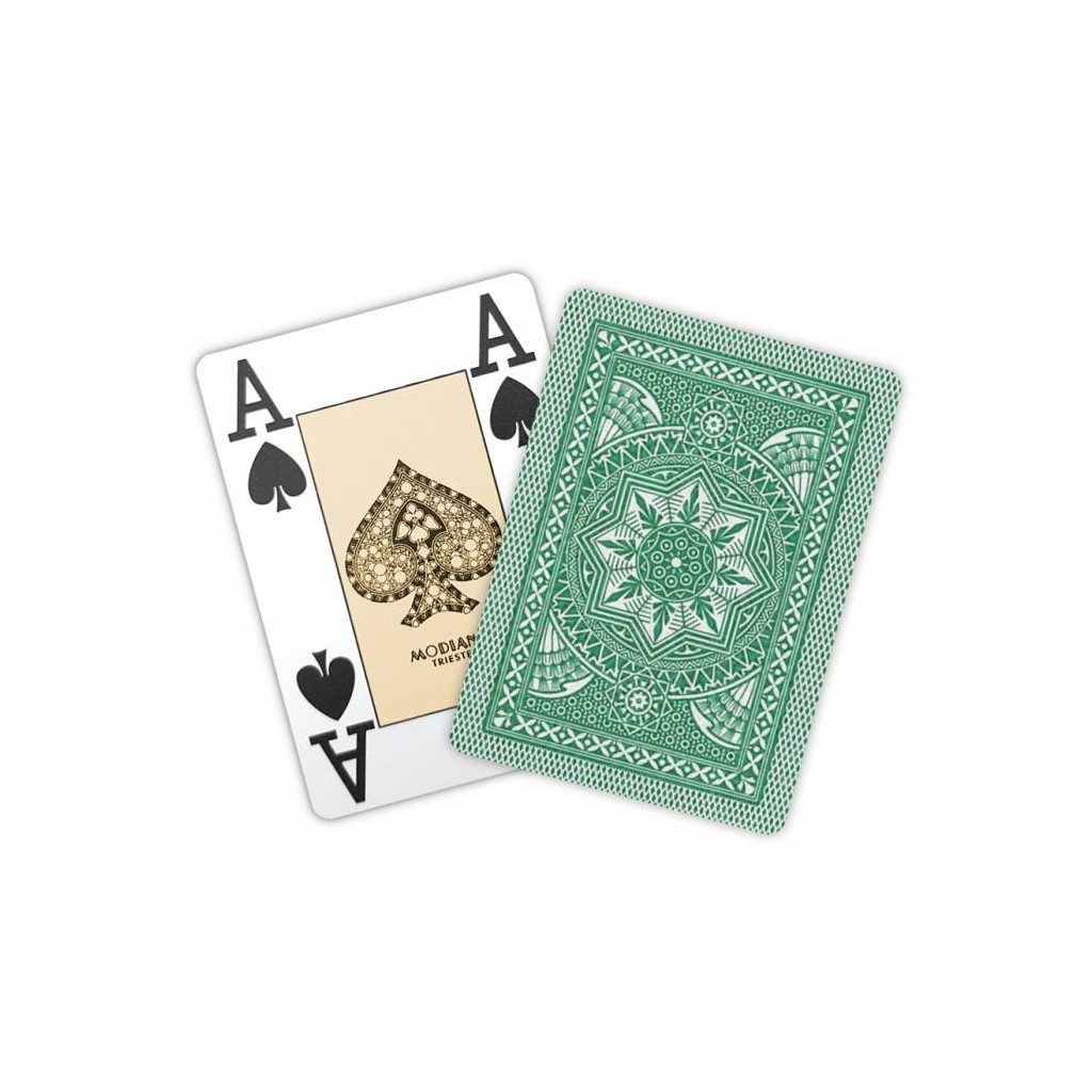 Jeu de 54 cartes Modiano format poker - Vert foncé