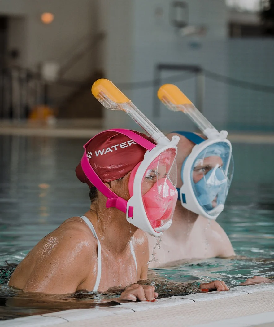 Watery fullface dykkermaske til voksne - Pink