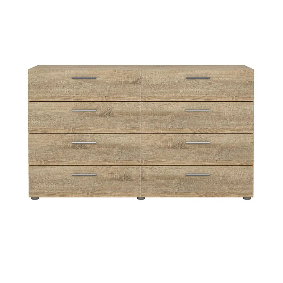 Hioshop Pepe kommode 8 lades eikenstructuur decor