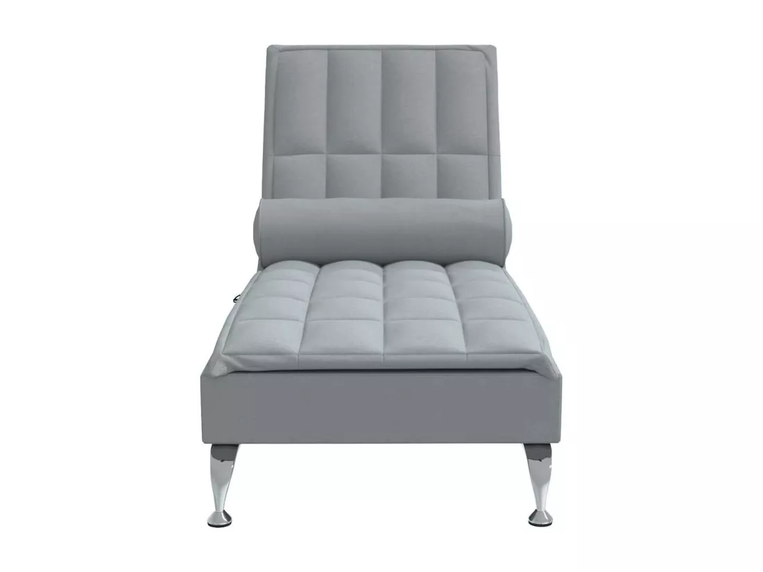 Prolenta Premium - Chaise longue de massage avec traversin gris clair tissu