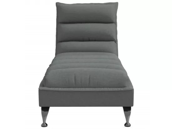 Chaise longue avec coussins gris foncé tissu