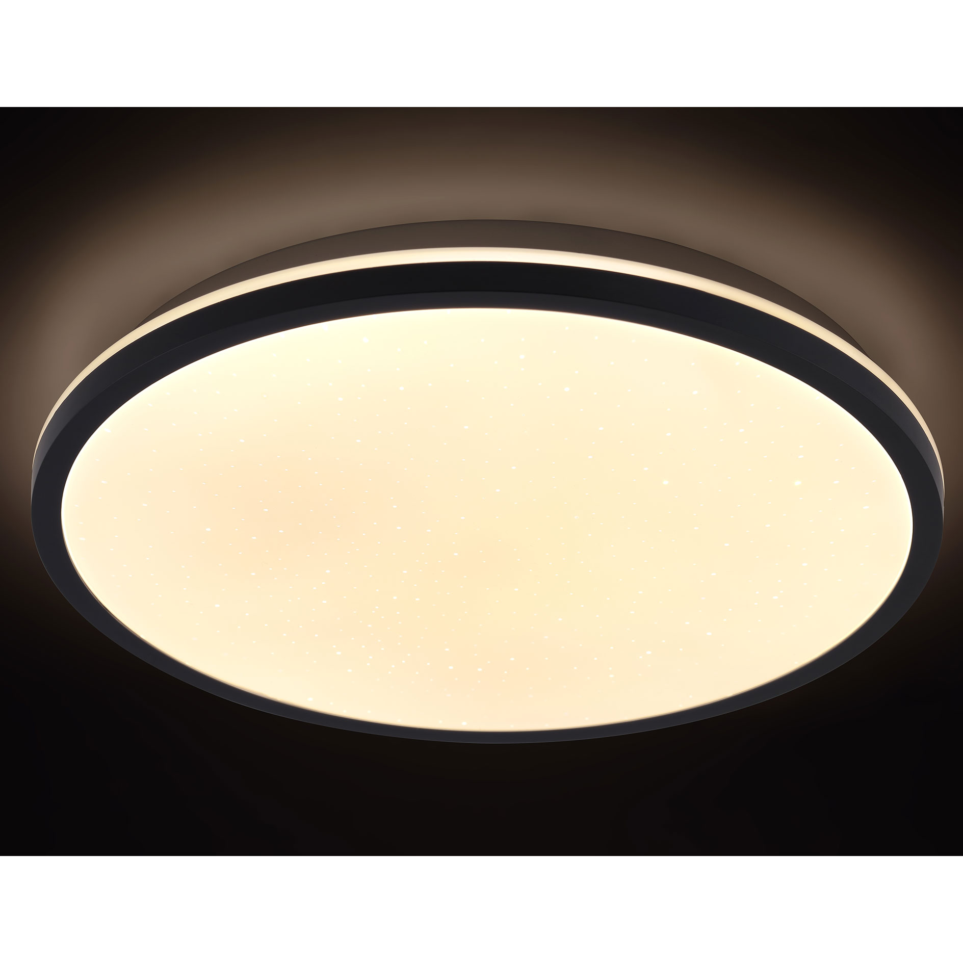 LAMPURA LED-Deckenleuchte - weiß-schwarz - mit Glitzereffekt