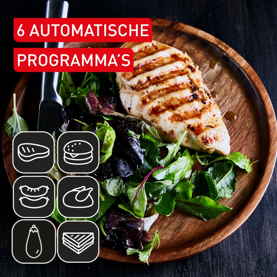 OptiGrill GC71EL Intelligente contactgrill - 6 automatische programma's