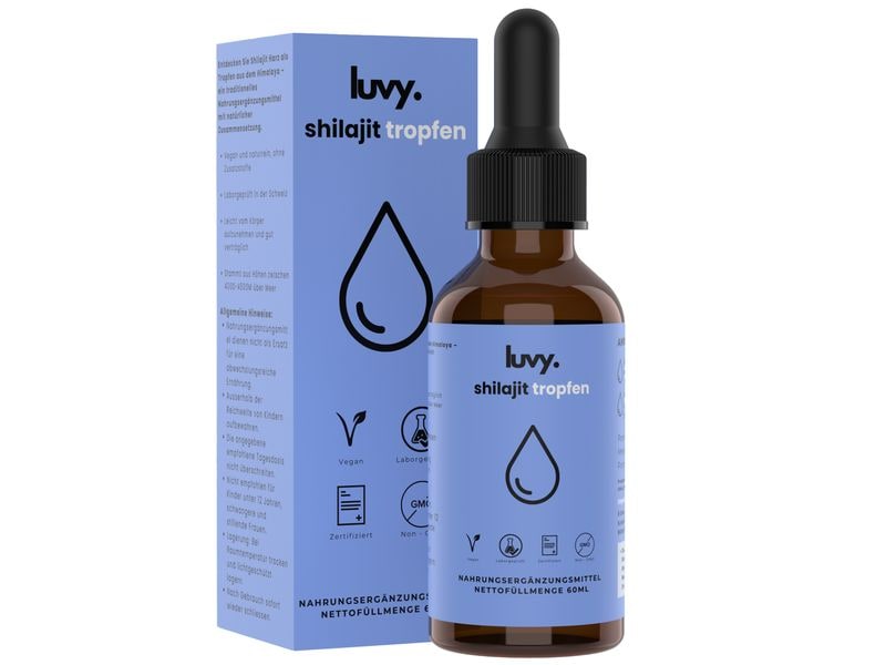 luvy Shilajit-Tropfen 60 ml Natürliche Kraft aus den Bergen für mehr Energie und Vitalität im Alltag