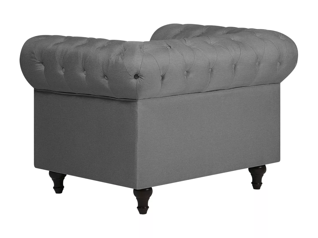 Fauteuil CHESTERFIELD Tissu Gris clair