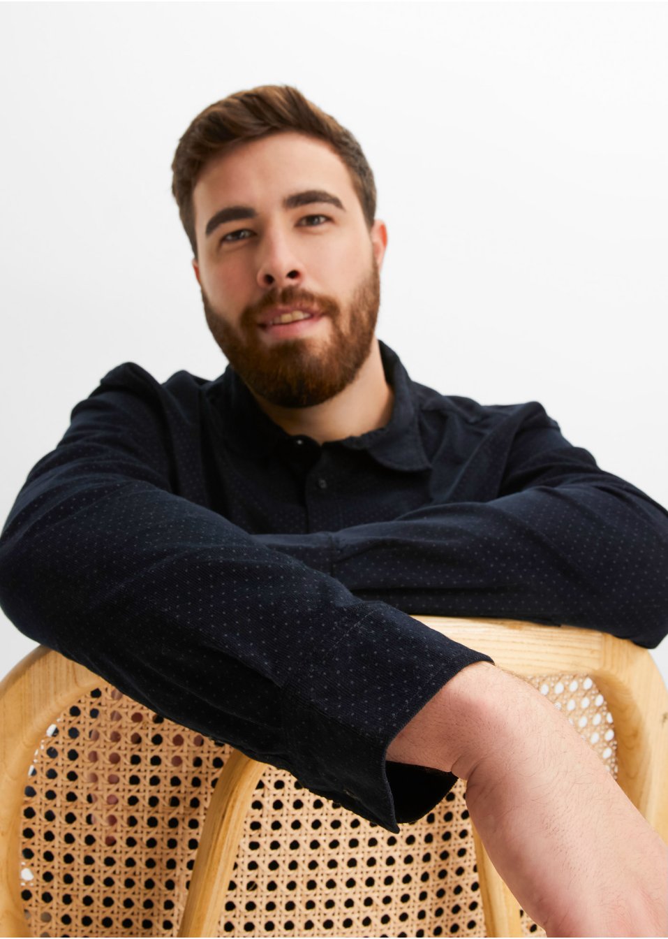 Chemise manches longues en velours côtelé fin