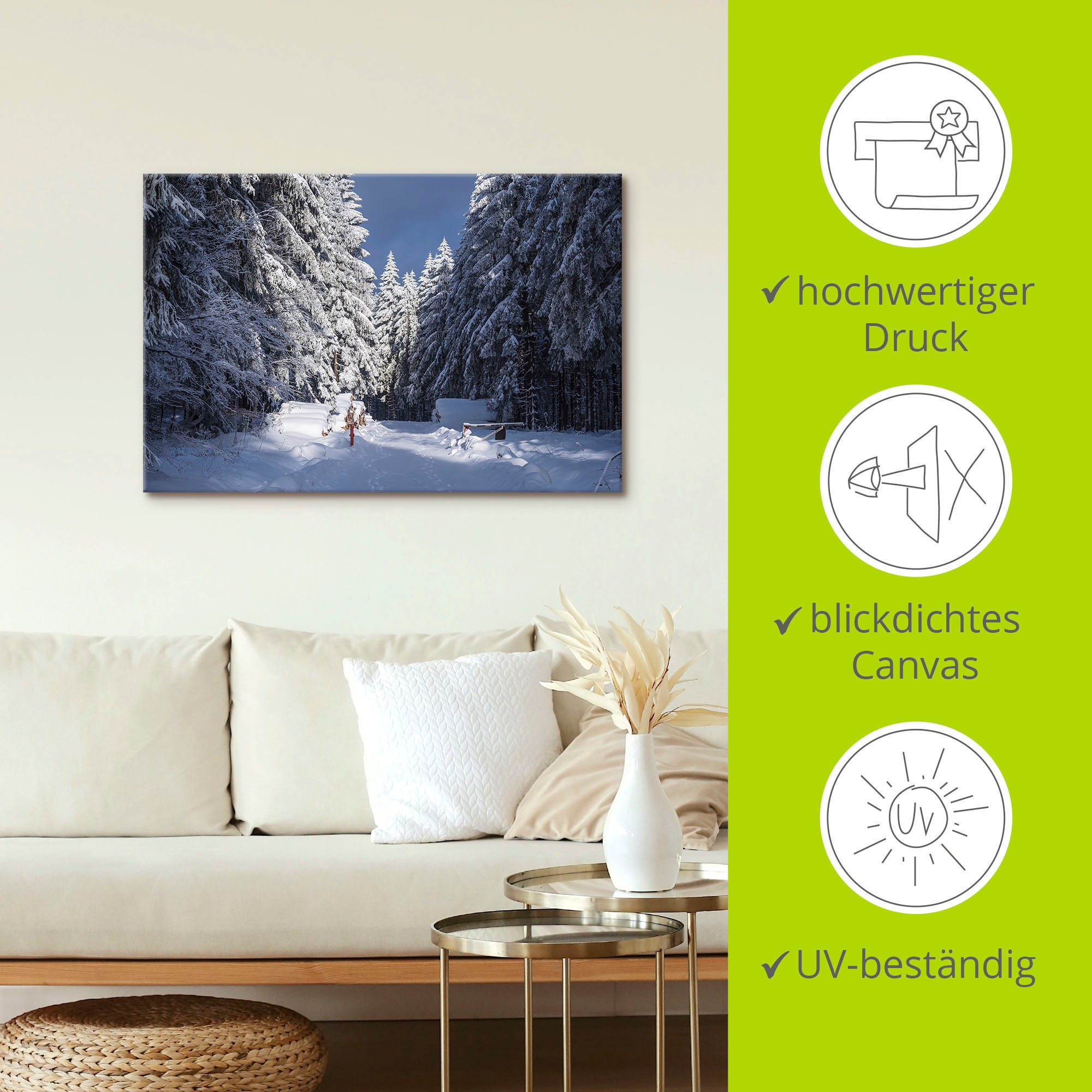 Artland Leinwandbild »Winter im Thüringer Wald II« Waldbilder 1 Stk. tlg. auf Keilrahmen gespannt