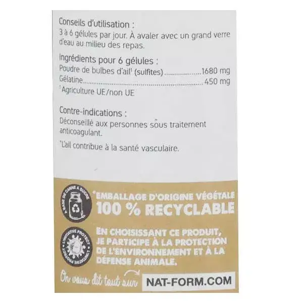 Nat & Form Original Bulbo de Alho 200 cápsulas