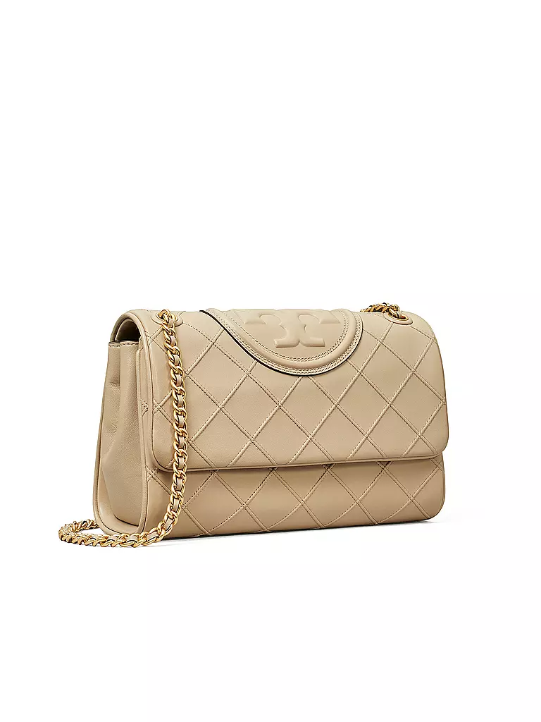 TORY BURCH Ledertasche - Umhängetasche FLEMING  creme