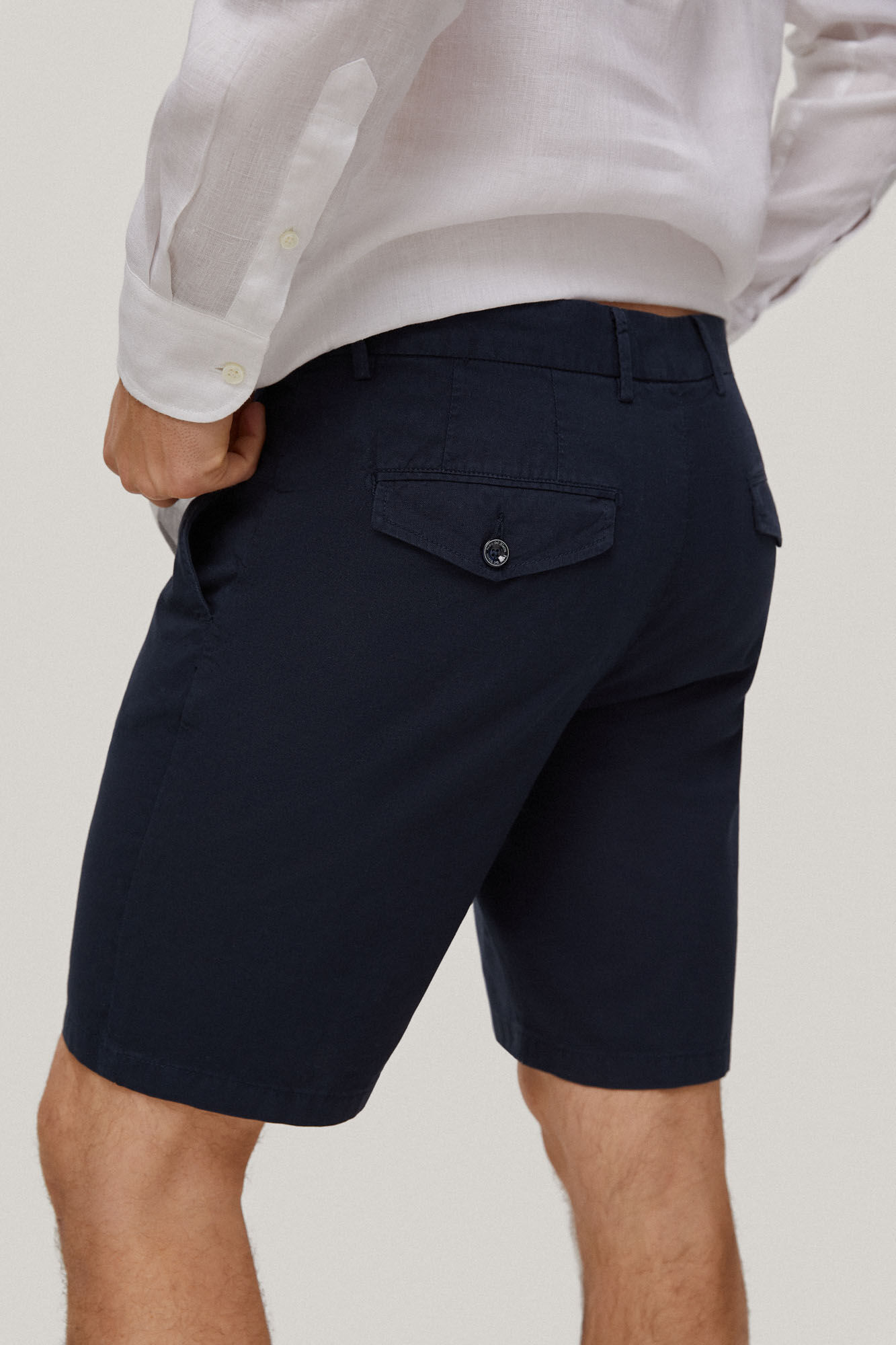 Bermuda Chino Lino - Azul