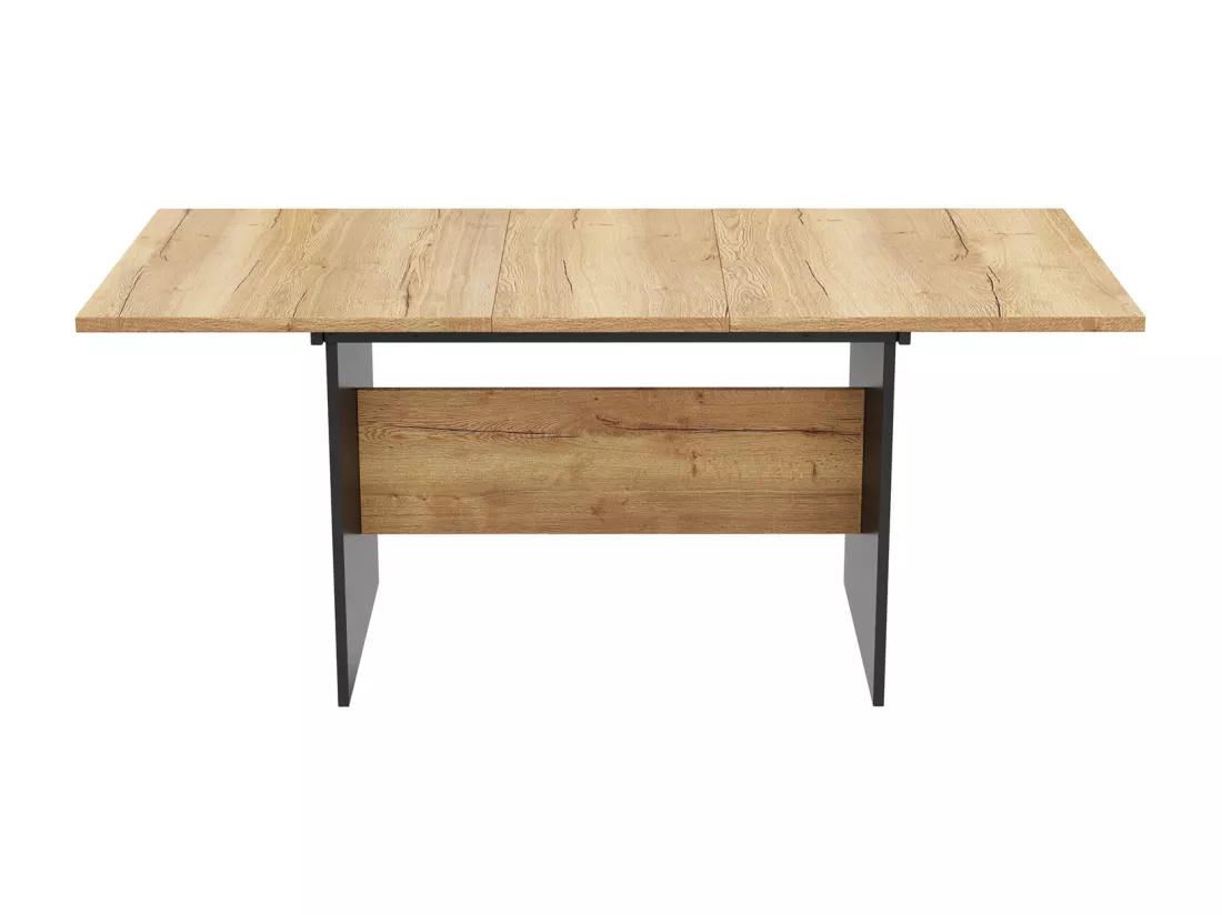 Table à manger extensible 140-180 cm, table de cuisine rectangulaire, aspect bois, plateau extensible 140-180 cm, convient pour 4 à 6 personnes