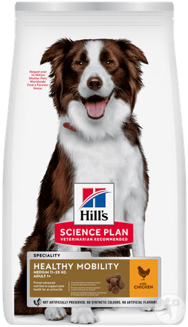 Hill's Science Plan Canine Adulte Santé Et Mobilité Medium Au Poulet 14kg