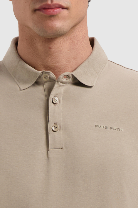 Pure Path beige heren polo