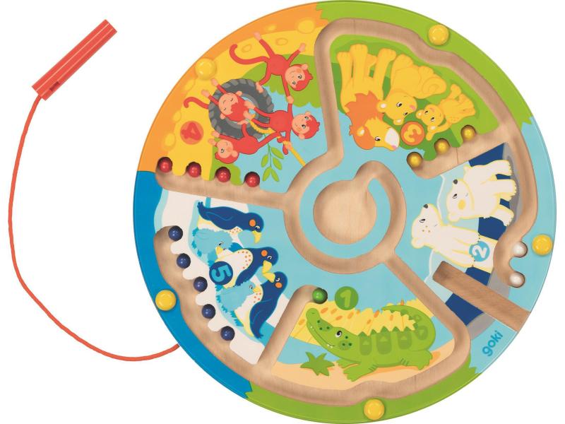 Goki Magnetlabyrinth Magnetlabyrinth: Zählen Lernen im Zoo Lehrreiches Magnetspiel mit liebevoll umgesetztem Zoothema