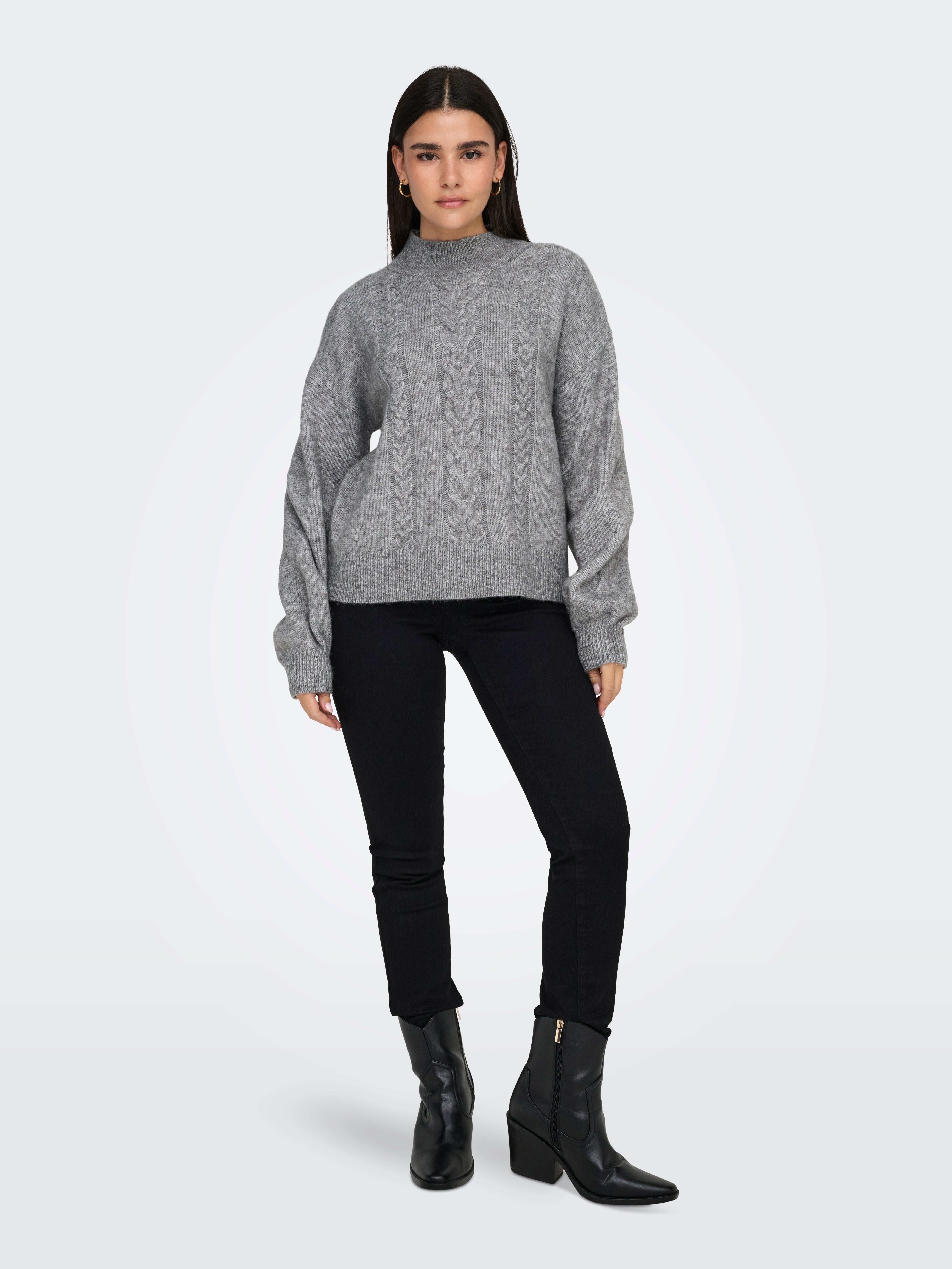 JDYSUSANNA Strickpullover Medium Grey Melange