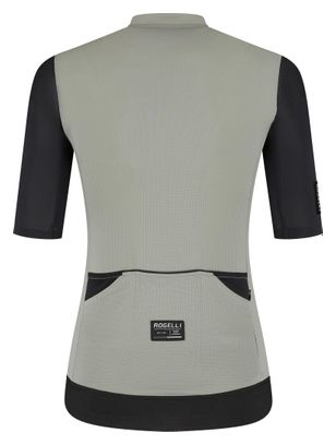 Maillot Manches Courtes Vélo Rogelli Distance II Taupe/Noir Femme