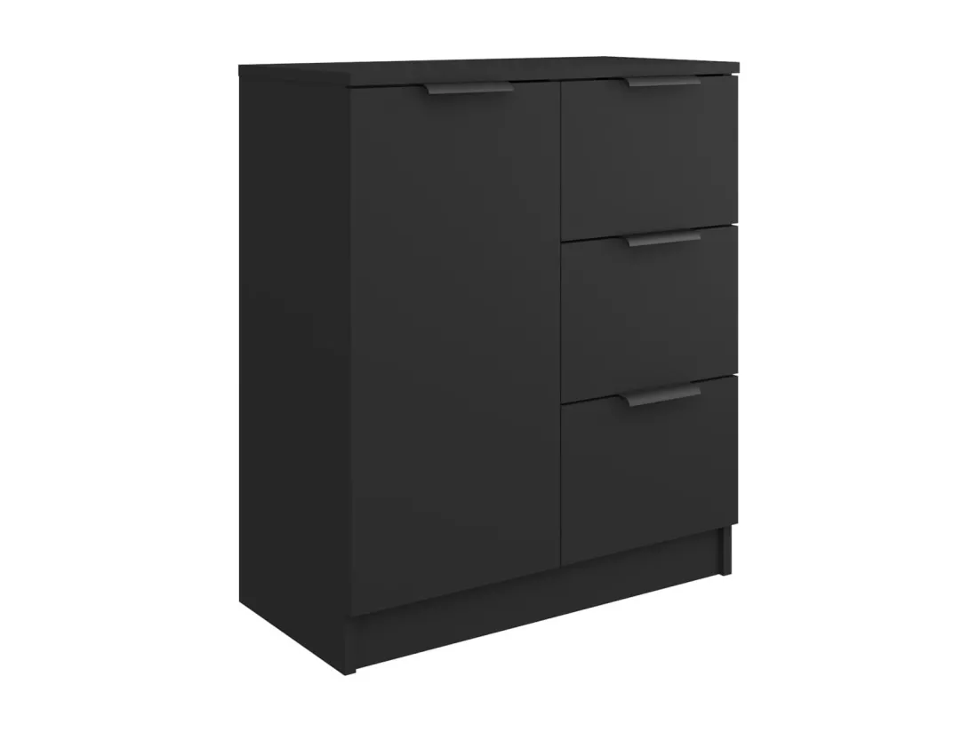 Buffet noir 60x30x70 cm bois d'ingénierie