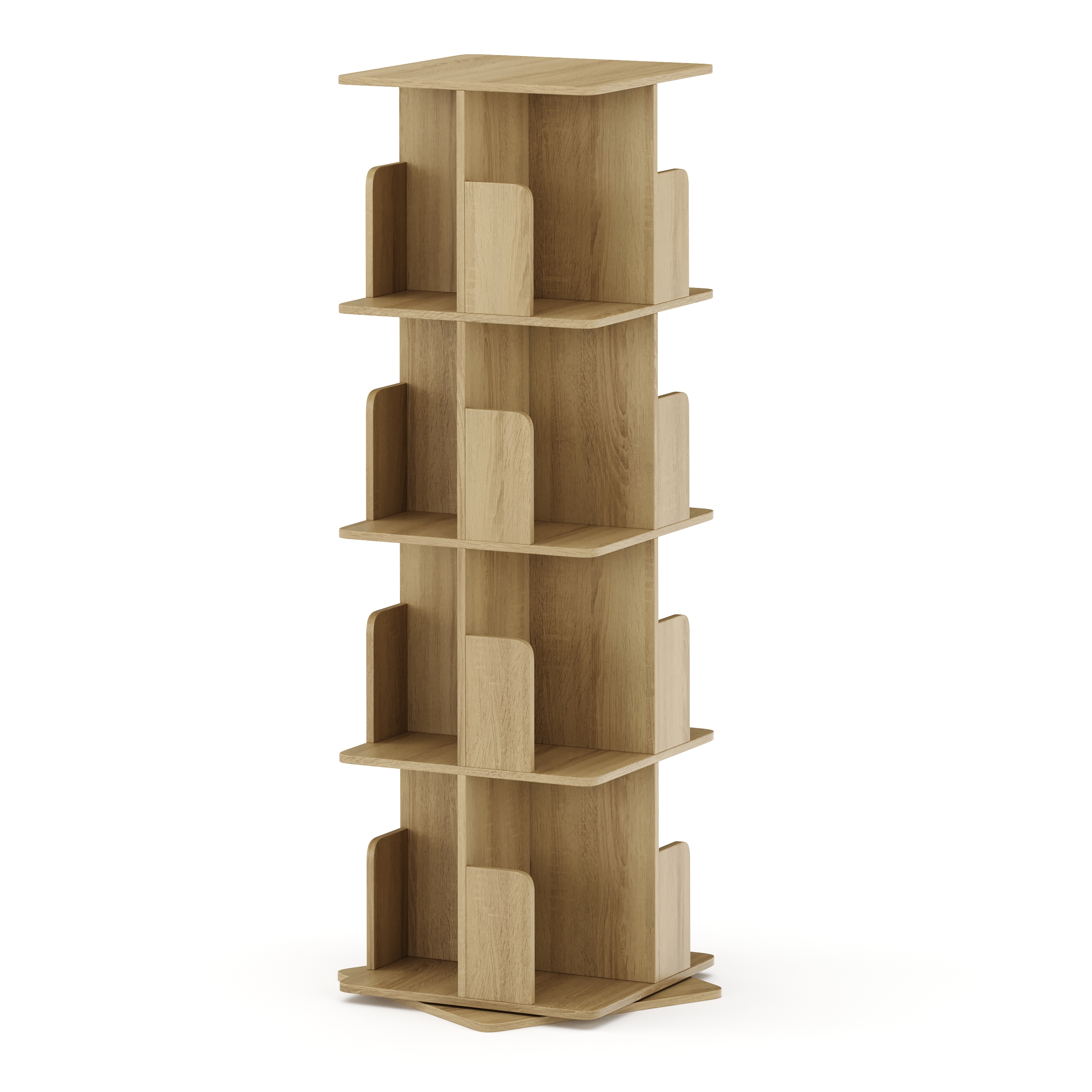 Bücherregal Drehregal CATO mit 16 Fächer 40 x 128 cm braun